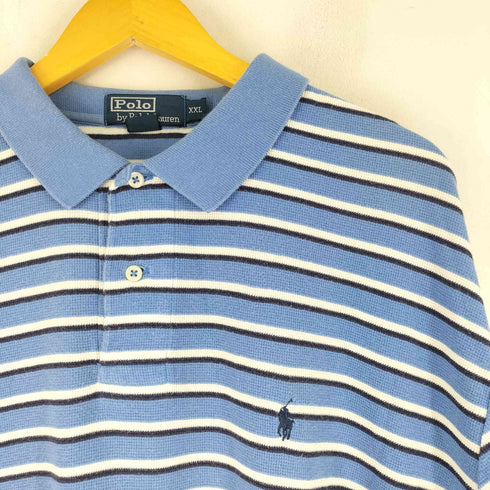 ポロバイラルフローレン Polo by RALPH LAUREN スモールポニー刺繍 半袖ボーダーポロシャツ メンズ import:XXL
