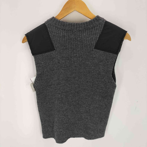ジョンローレンスサリバン JOHN LAWRENCE SULLIVAN SHOULDER PAD RIB KNIT VEST レディース