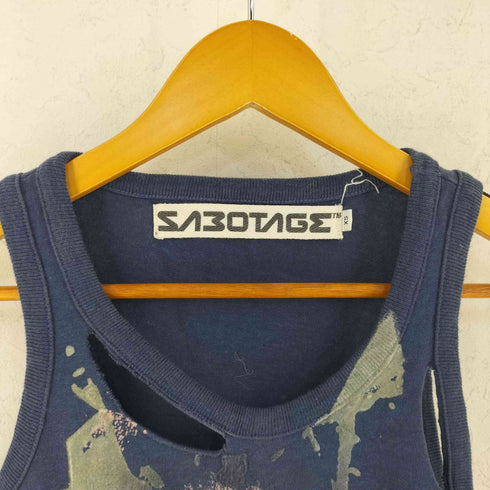 SABOTAGE サボタージュ フロッキープリント ダメージタンクトップ メンズ import:XS