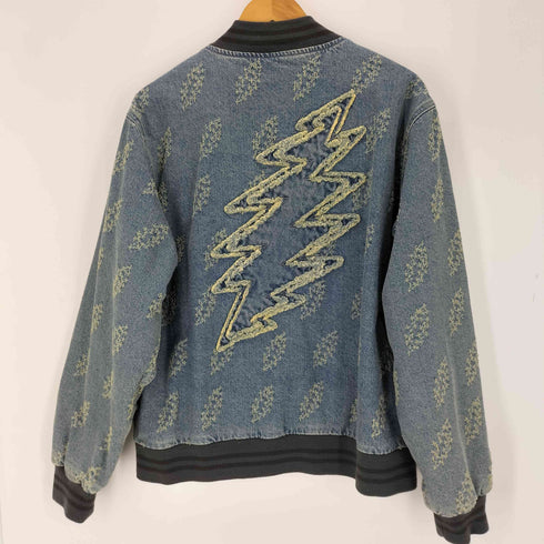 ディスイズネバーザット thisisneverthat GD Lightning Denim Varsity Jacket ダメージ加工 デニム スタジャン メンズ L