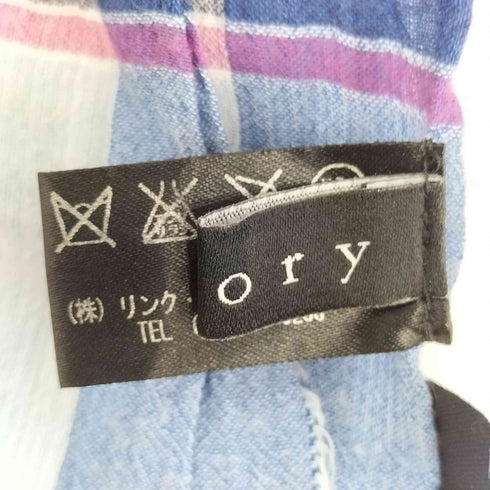 セオリー theory コットン フリンジ チェック柄 ストール レディース