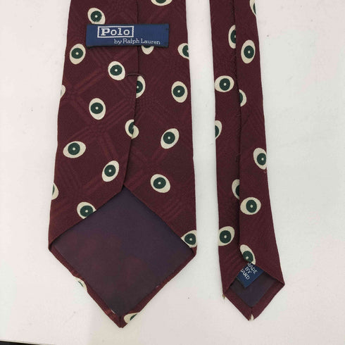 ポロバイラルフローレン Polo by RALPH LAUREN 90s 目玉 総柄 シルクネクタイ MADE BY HAND メンズ