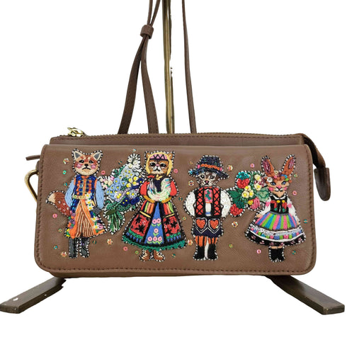 yukiemon ユキエモン ×tamao world タマオワールド お財布ポシェット Folklore animals ハナカラクサ バッグ レディース