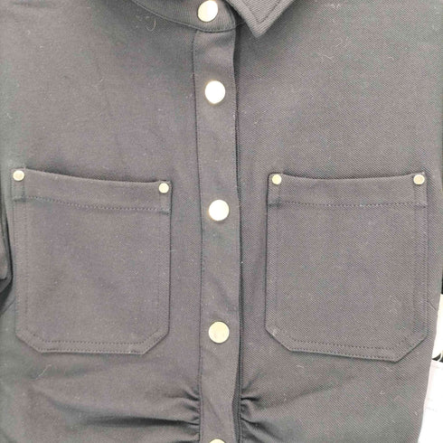 ザラ ZARA 金ボタン フロントギャザーシャツワンピース レディース import:S
