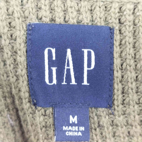 ギャップ Gap コットン 畔編み クルーネック 長袖 ニット メンズ M