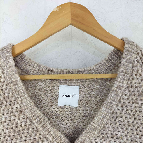 SNACK NGL スナック エヌジーエル Heathered Yarn Line Crochet Cardigan ヘザード ヤーン ライン クロシェ カーディガン メンズ L