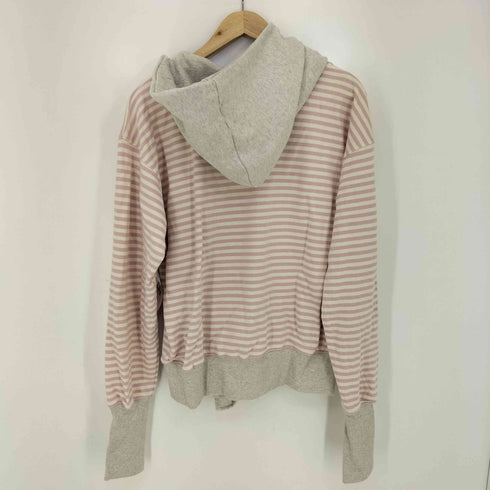 THE MUSEUM VISAITOR 26ss STRIPE UNBALANCED ZIPUP HOODIE PINK レディース FREE