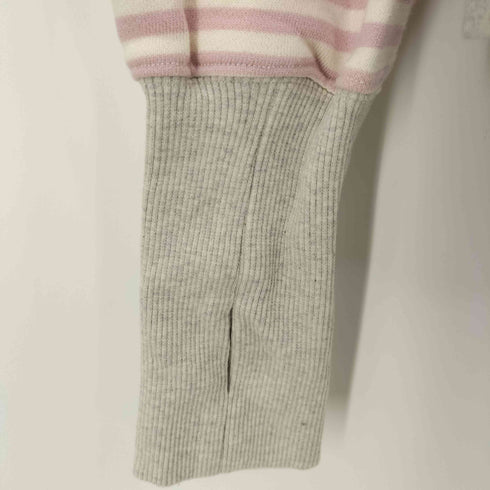 THE MUSEUM VISAITOR 26ss STRIPE UNBALANCED ZIPUP HOODIE PINK レディース FREE