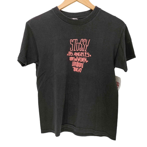 ステューシー Stussy 00s WORLD TOUR ワールドツアー ショーンフォント 半袖 Tシャツ レディース import:L