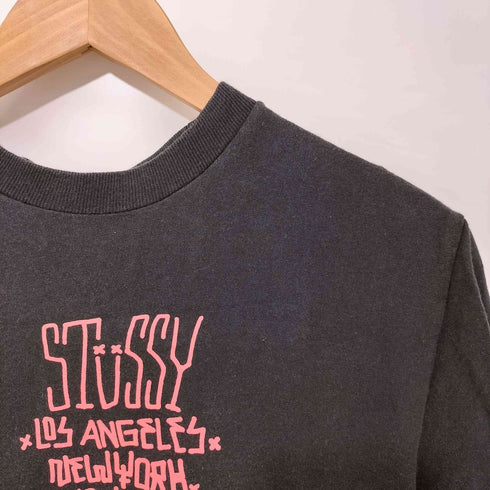 ステューシー Stussy 00s WORLD TOUR ワールドツアー ショーンフォント 半袖 Tシャツ レディース import:L