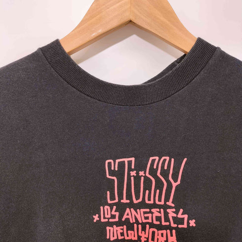 ステューシー Stussy 00s WORLD TOUR ワールドツアー ショーンフォント 半袖 Tシャツ レディース import:L