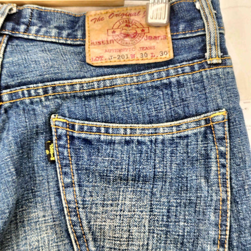 JUSTINDENIM ジャスティンデニム セルビッジ 赤耳 インディゴ デニムパンツ メンズ W30 L30