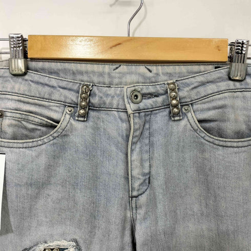 ZAC VARGAS スタッズ ダメージ加工 カットオフ スキニーデニムパンツ Y2K メンズ JPN:S