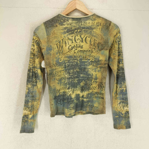 skinny minnie スキニー ミニー 総柄 グラフィックプリント 長袖 Tシャツ Y2K レディース S