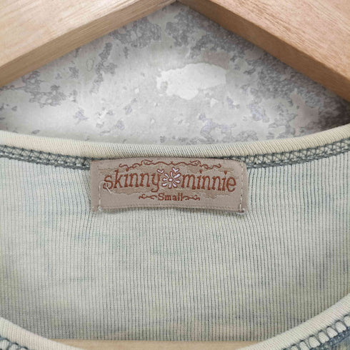 skinny minnie スキニー ミニー 総柄 グラフィックプリント 長袖 Tシャツ Y2K レディース S