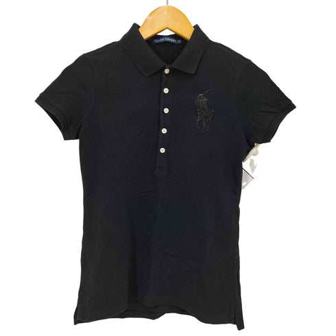 ラルフローレン RALPH LAUREN ラメ ビッグポニー 半袖ポロシャツ レディース import:S