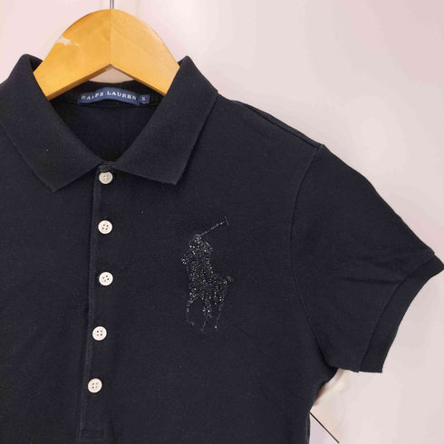 ラルフローレン RALPH LAUREN ラメ ビッグポニー 半袖ポロシャツ レディース import:S