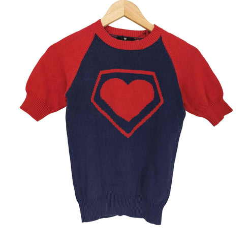 SUPER LOVERS スーパーラヴァーズ フロントロゴ 半袖 ニット cool レディース