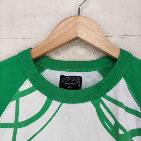 ステューシー Stussy Atmic Ring アトミックリング ラグラン 半袖 Tシャツ メンズ S