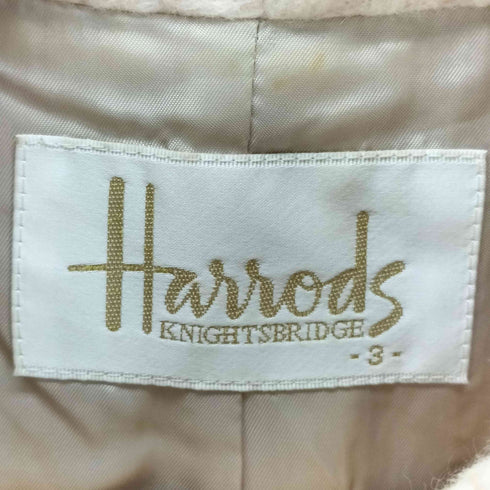 ハロッズ HARRODS ウール混アンゴラ ヘリボーン柄 ロングコート レディース 3
