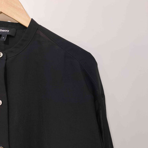 セオリー theory シアー オーバーサイズ バンドカラーシャツ COLLARLESS OS SH V レディース JPN:S