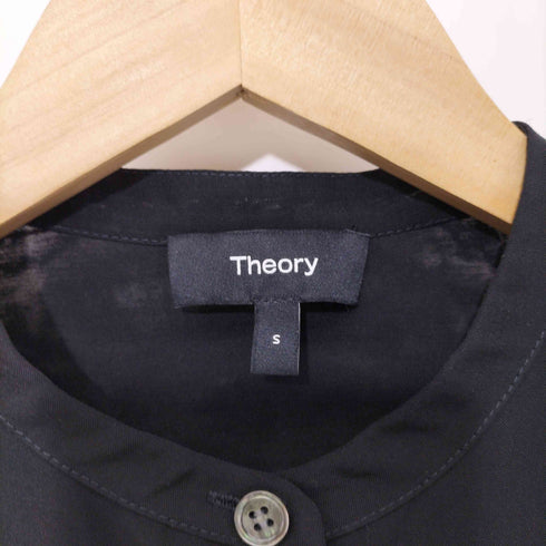 セオリー theory シアー オーバーサイズ バンドカラーシャツ COLLARLESS OS SH V レディース JPN:S