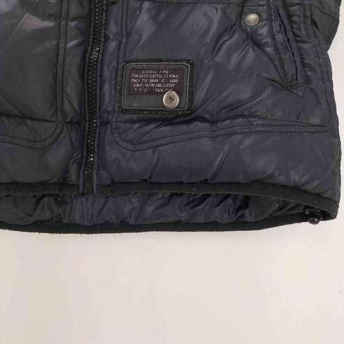 ディーゼル DIESEL 00S パッカブル フード ギミック シャイニー ダウン ベスト Y2K メンズ import:L