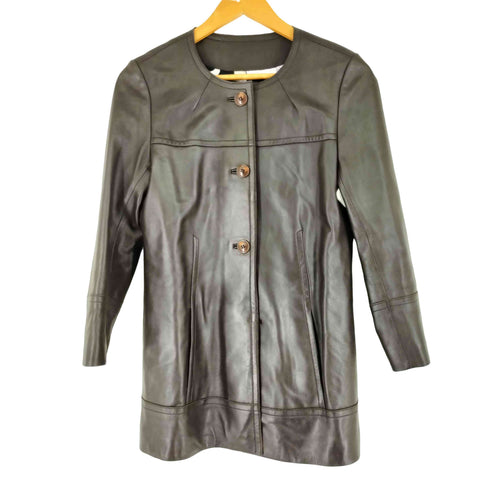 CLASSY ラムレザー ノーカラーコート レディース JPN:M