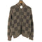 ルイヴィトン LOUIS VUITTON カシミヤ ウール ダミエ ジャガード スタンドカラー ジップアップ ドライバーズ ニット メンズ S