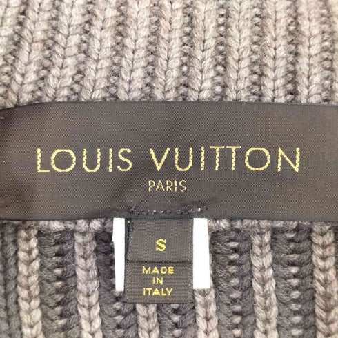 ルイヴィトン LOUIS VUITTON カシミヤ ウール ダミエ ジャガード スタンドカラー ジップアップ ドライバーズ ニット メンズ S