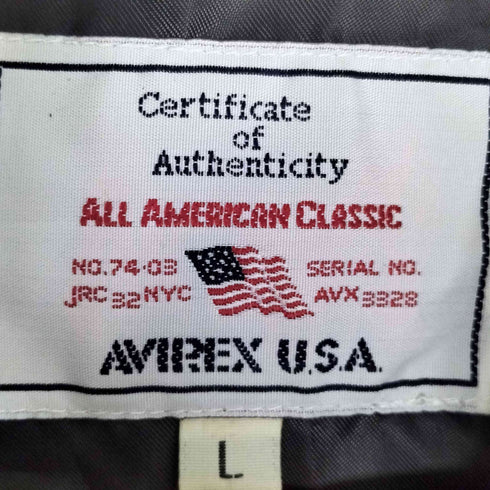 アヴィレックス AVIREX カウレザー キルティング シングルライダースジャケット メンズ import:L