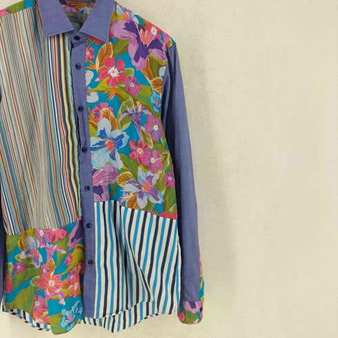 エトロ ETRO フラワー ストライプ クレイジーパターン レギュラーカラーシャツ メンズ 41