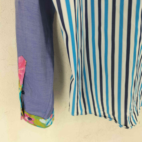 エトロ ETRO フラワー ストライプ クレイジーパターン レギュラーカラーシャツ メンズ 41