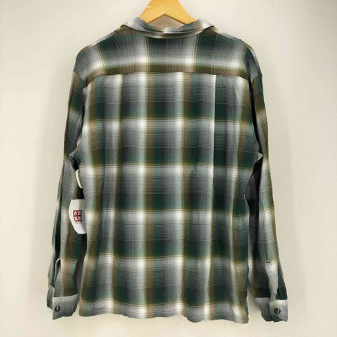 ファイブブラザー FIVE BROTHER レーヨンシャツ オンブレチェック オープンカラー プリントネル メンズ import:L