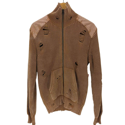 ブレス BREATH 25AW OVERDIE DAMAGE ZIP KNIT オーバーダイ ダメージ ジップニット メンズ M