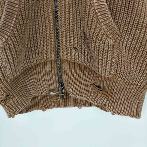 ブレス BREATH 25AW OVERDIE DAMAGE ZIP KNIT オーバーダイ ダメージ ジップニット メンズ M