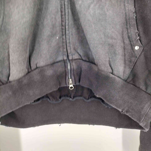 CHIKASHITSU PLUS HIGH チカシツプラスハイ cropped dirty wash double zip hoodie クロップドダーティーウォッシュダブルジップパーカー メンズ 1
