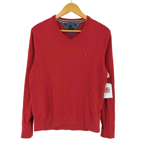 トミーヒルフィガー TOMMY HILFIGER コットン Vネック ニット メンズ M