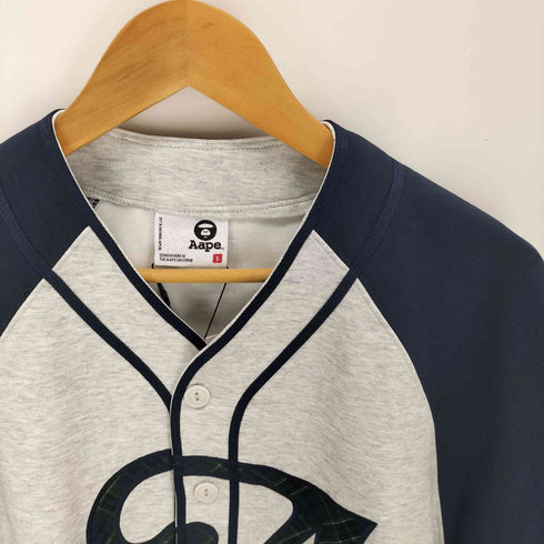 アベイシングエイプ A BATHING APE AAPE BASEBALL SHIRT エイプ ベースボール シャツ メンズ S