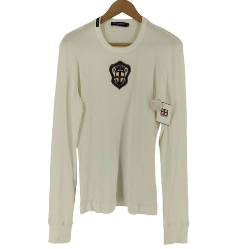 ドルチェアンドガッバーナ DOLCE&GABBANA CALCIO カルチョ ロゴワッペン リブ 長袖 Tシャツ メンズ 48