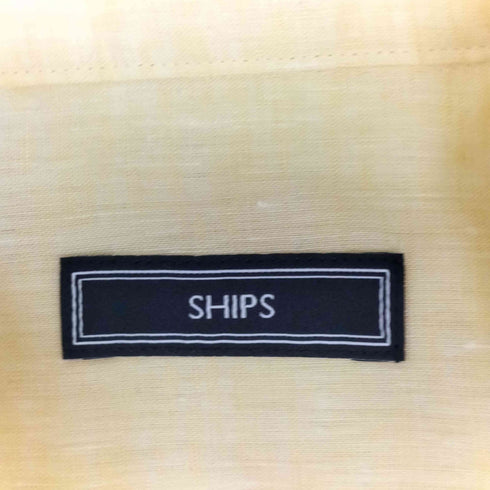 シップス SHIPS ウォッシュド リネン ワンピースカラー ソリッド シャツ メンズ