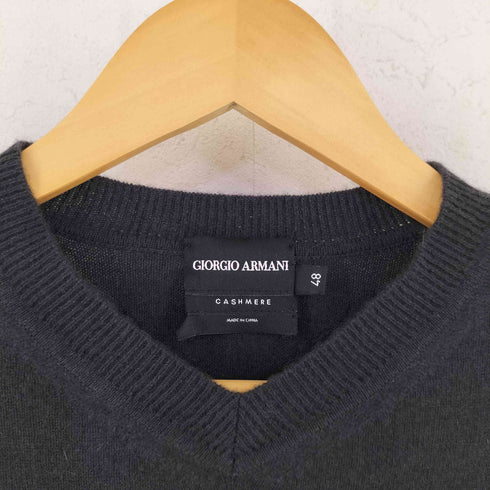 ジョルジオアルマーニ Giorgio Armani カシミヤ 100 Vネック ニット メンズ 48