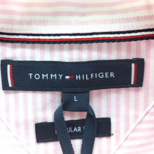 トミーヒルフィガー TOMMY HILFIGER オックスフォード半袖 ストライプシャツ メンズ L