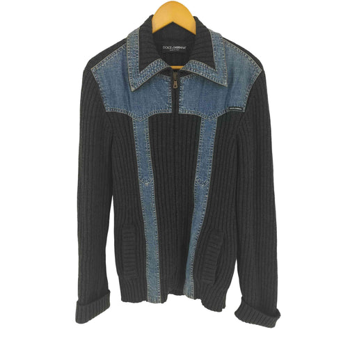 ドルチェアンドガッバーナ DOLCE&GABBANA デニム切替 ドライバーズ ニット メンズ 48