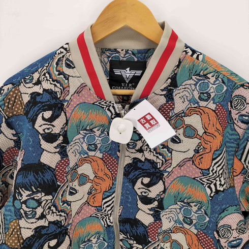 VIP COLLECTION ビップコレクション マルチフェイス ゴブラン ジップアップタペストリージャケット メンズ XL