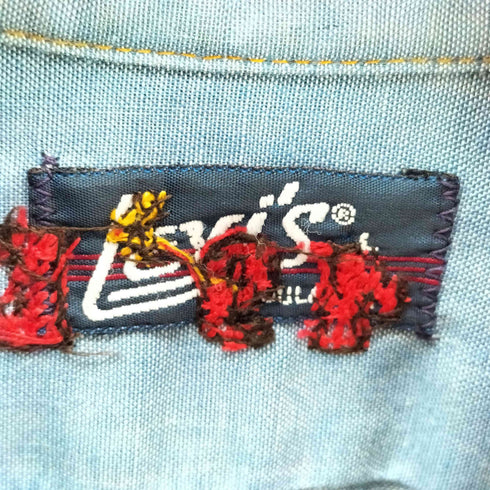 リーバイス Levis 80s 刺繍 長袖 シャンブレーシャツ メンズ L