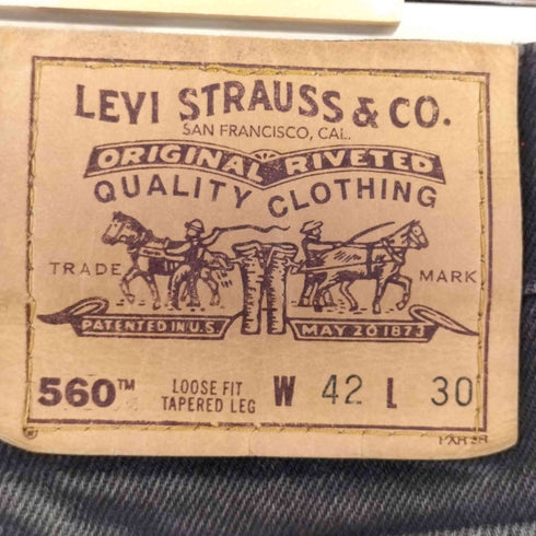 リーバイス Levis 560 LOOSE FIT TAPERED LEG ブラック ダメージ デニムパンツ メンズ W42L30