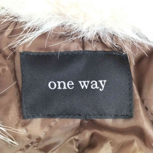 ワンウェイ one way ファー付き フェイクレザージャケット レディース FREE