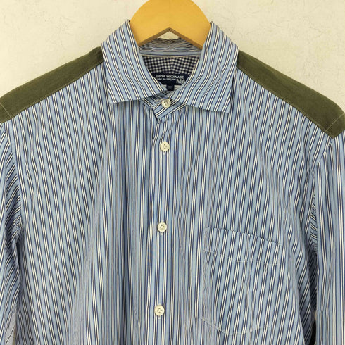 ジュンヤワタナベコムデギャルソンマン JUNYA WATANABE COMME des GARCONS MAN AD2018 PATCHWORK CAMO SHIRT パッチワーク ストライプ カモ 切替 長袖シャツ メンズ M