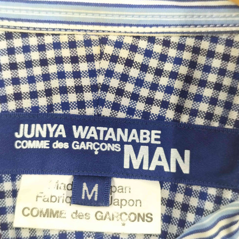 ジュンヤワタナベコムデギャルソンマン JUNYA WATANABE COMME des GARCONS MAN AD2018 PATCHWORK CAMO SHIRT パッチワーク ストライプ カモ 切替 長袖シャツ メンズ M